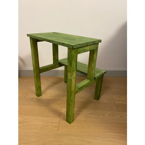 Pronto Designed Wooden Step Ladder Stool Green Color