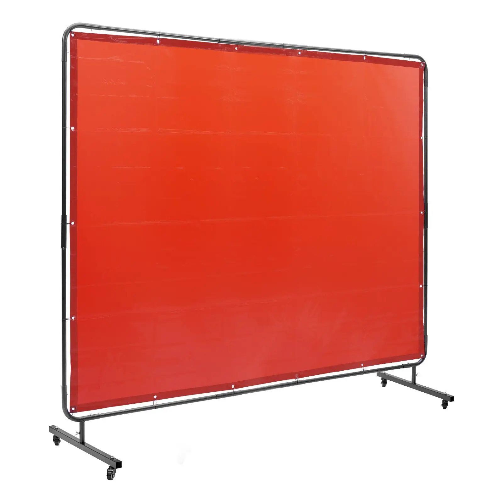 

6x8FT Professional Welding Screen with Frame,Flame-Resistant Vinyl Welding Protection Screen on 4 Wheels for Industrial Workshop