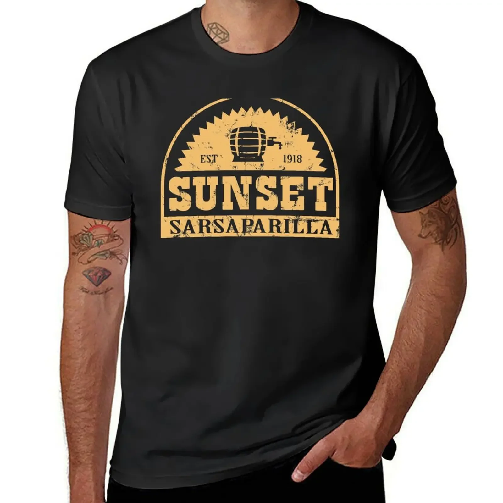 

Sunset Sarsaparilla T-Shirt vintage Short sleeve tee Blouse boys animal print slim fit t shirts for men