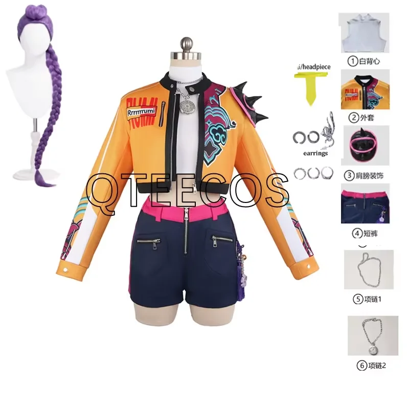 

Костюм для косплея «Охотники на демонов» KPop, куртка Руми, шорты, наряды для женщин и девочек, карнавальная вечеринка на Хэллоуин, фантазийная одежда, костюмы