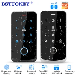 NFC Bluetooth Tuya App RFID IC M1 Access Control Keypad IP65 Waterproof Biometric Fingerprint Touch Screen Access Controller