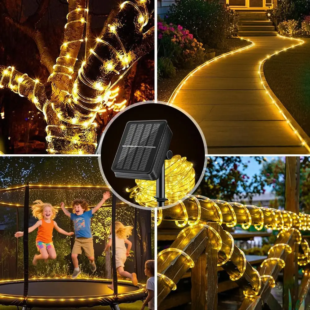 

Solar String Light Tube Rope Lights Outdoor Waterproof Tube Lights for Outdoor Home Garden Parties Decor Led Lights Outdoor