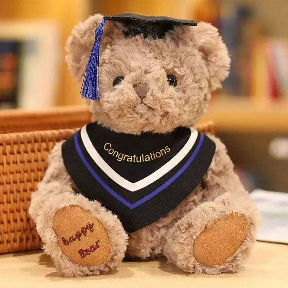 

Surprise Gift Graduation Season Bear 20cm Soft Stuffed Doctor Bear Doctoral Cap Cute Graduation Bear Students Gift