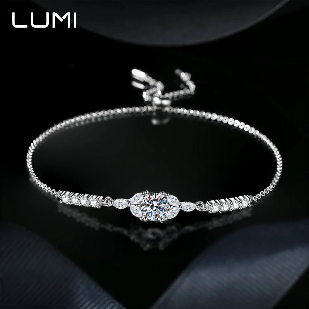 

Big Hit Blooming Star Flower S925 Silver Bracelet 1cctw Moissanite for Party Anniversary Birthday Present Engagement Jewelry