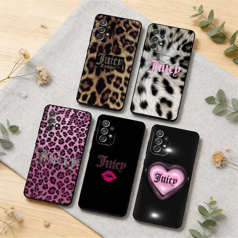 

J-Juicy C-Couture Chic Girly Phone Case For Samsung S25,S24,S21,S22,S23,S30,Ultra,S20,Plus,Soft Silicone Black Cover
