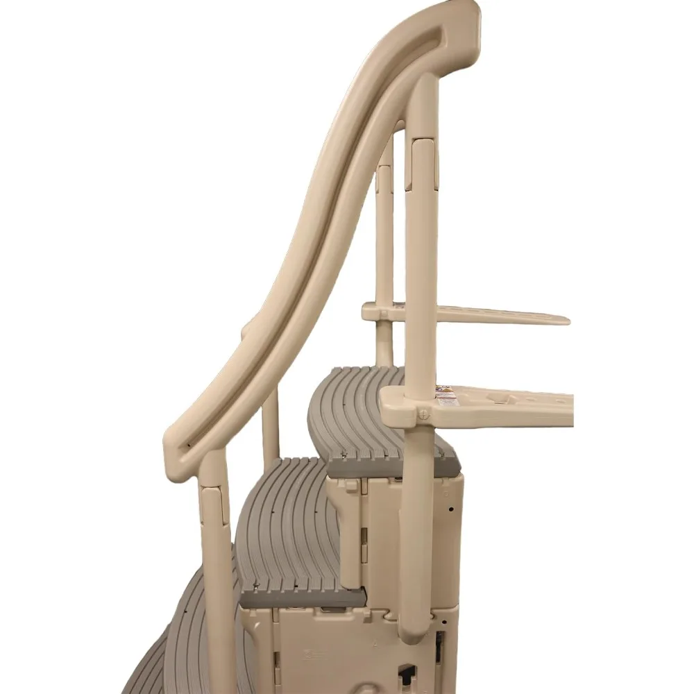 Confer Plastics Curve CCX-AG Drop-in oberirdische Poolstufe mit grauen Stufen – Grundstufe