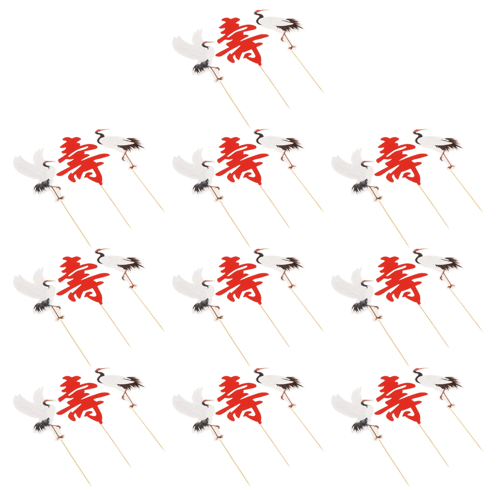 

Birthday Toppers Crane Shape Picks Chinese Style Ornament Insert Cards Party Supplies Cake Decor Cake Inserts For Birthday