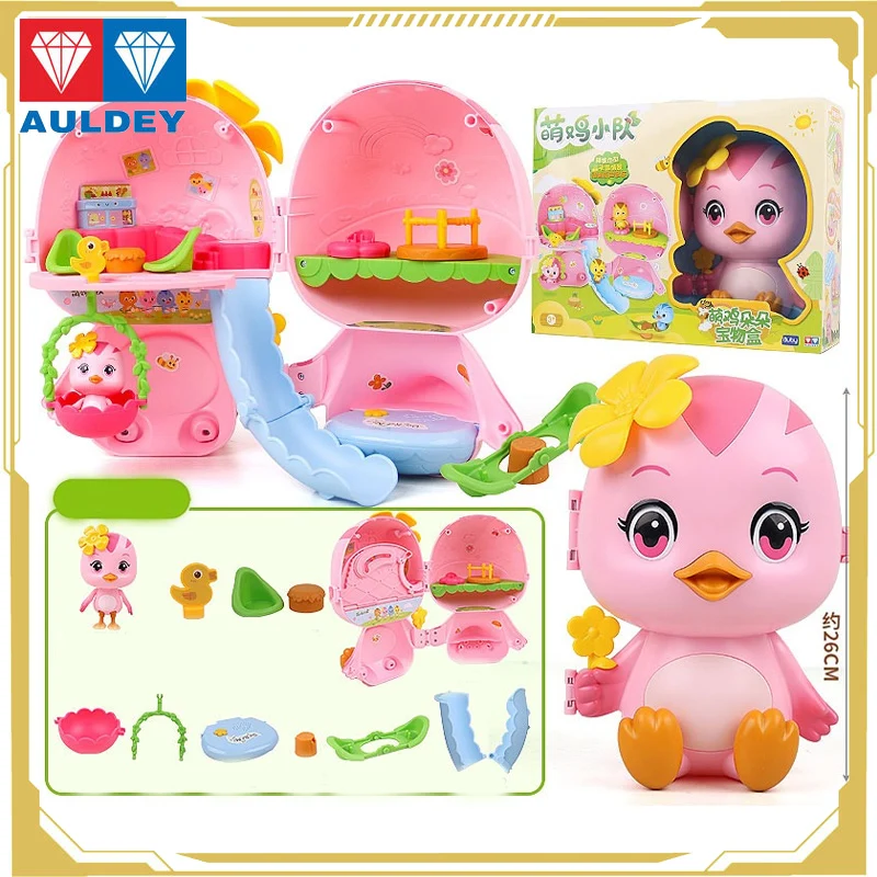 

Auldey Original Rainbow Chicks Doll Toy Set Cute Chicken Blossoming Treasure Box Action Figure Toys for Boys Girls Kids Gift
