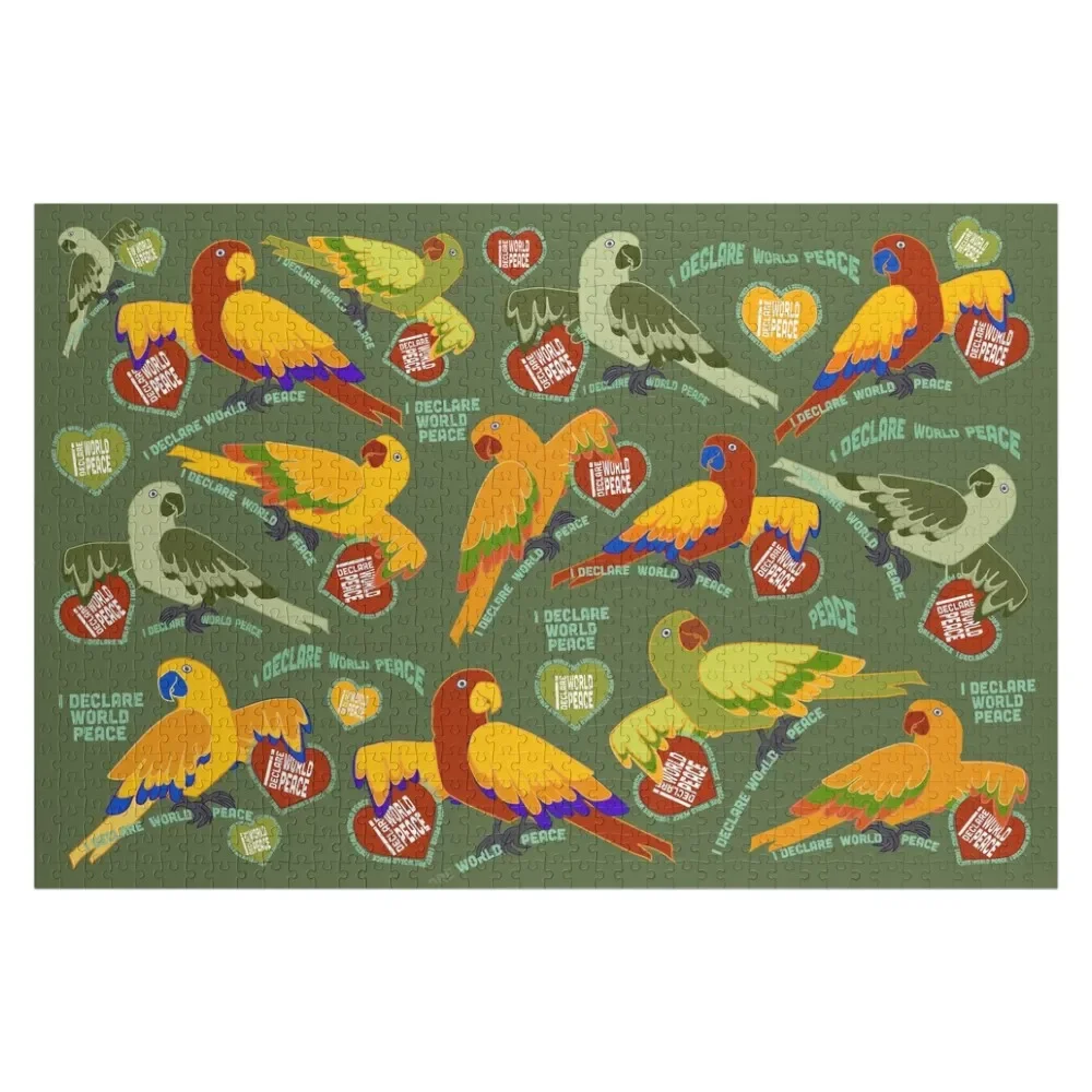 #IDWP Peace Parrots. iDeclareWorldPeace.org Fitted Jigsaw Puzzle Diorama Accessories Customizeds For Kids Photo Puzzle