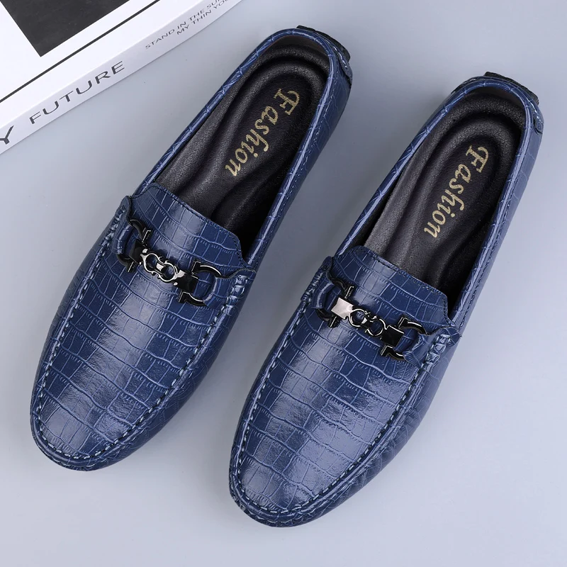 PICLSE Luxury Brand Genuine Leather Men Shoes Slip-On Casual Leather Shoes Men Loafers Comfortable Moccasins Men Shoes