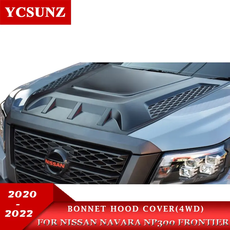 

ABS Supper Big Bonnet Hood Scoop For Nissan Navara NP300 2021 2022 4WD Frontier Double Cab car Accessories YCSUNZ