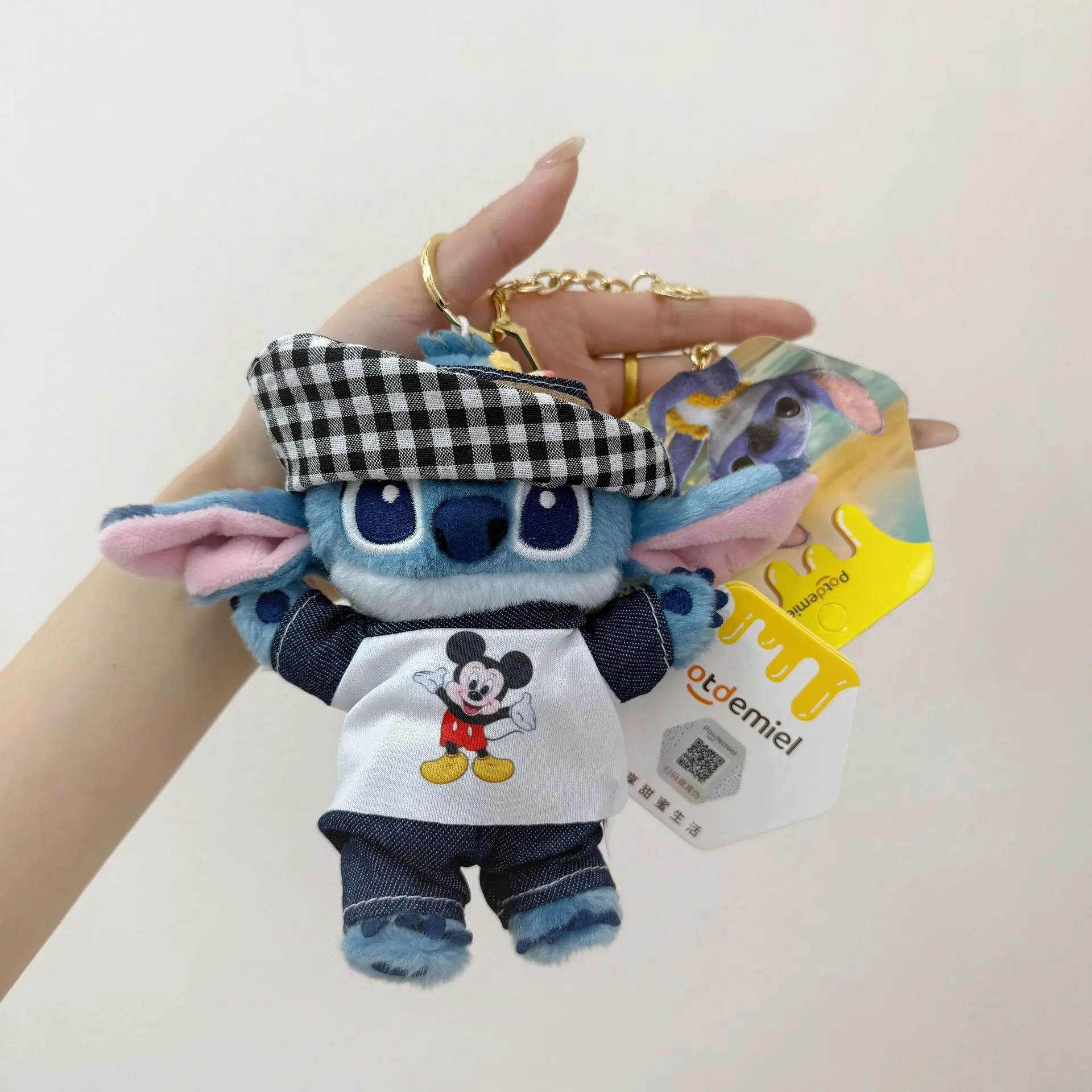 스티치 키 체인 플러시 장난감 릴로 & 스티치 배낭 펜던트 홈 인테리어 소녀 소년 장난감 박제 플러시 열쇠 고리 인형 생일 선물