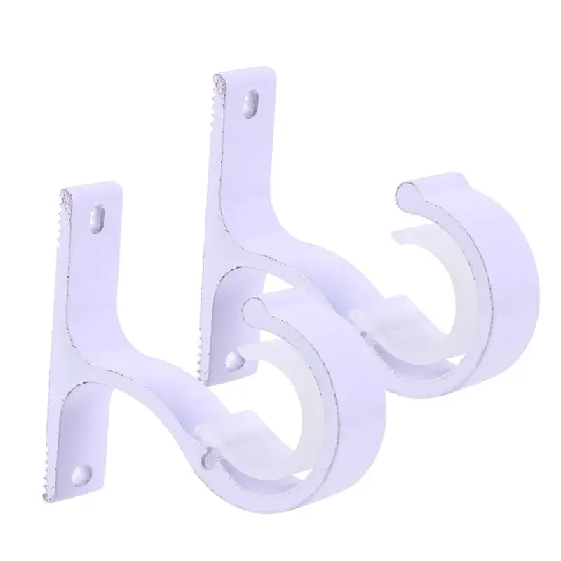 

2PCS Aluminum Alloy Curtain Rod Installation Hook Hanger Storage Rack Support Bracket Home Organizer Rails Rack