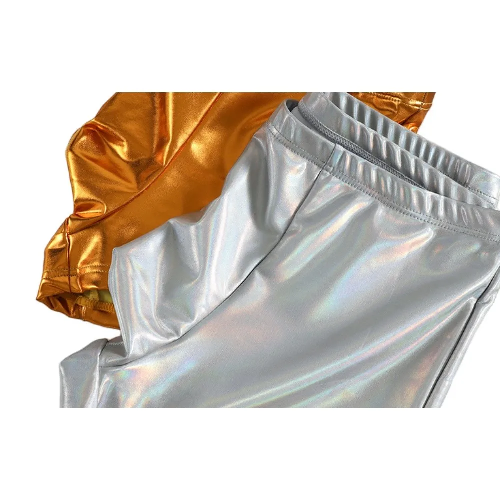 Mens Boxer Briefs Shorts Nightclub Underwear Comfortable Bulge Pouch Trunks Shiny Imitation Leather Boxershorts Man