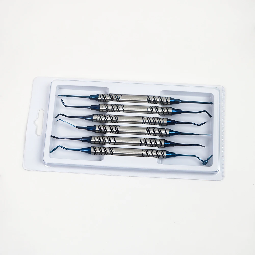 3 X 6pcs/set Dental Composite Resin Filling Spatula Titanium Plated Head Resin Filler Thick Handle Dentistry Tools