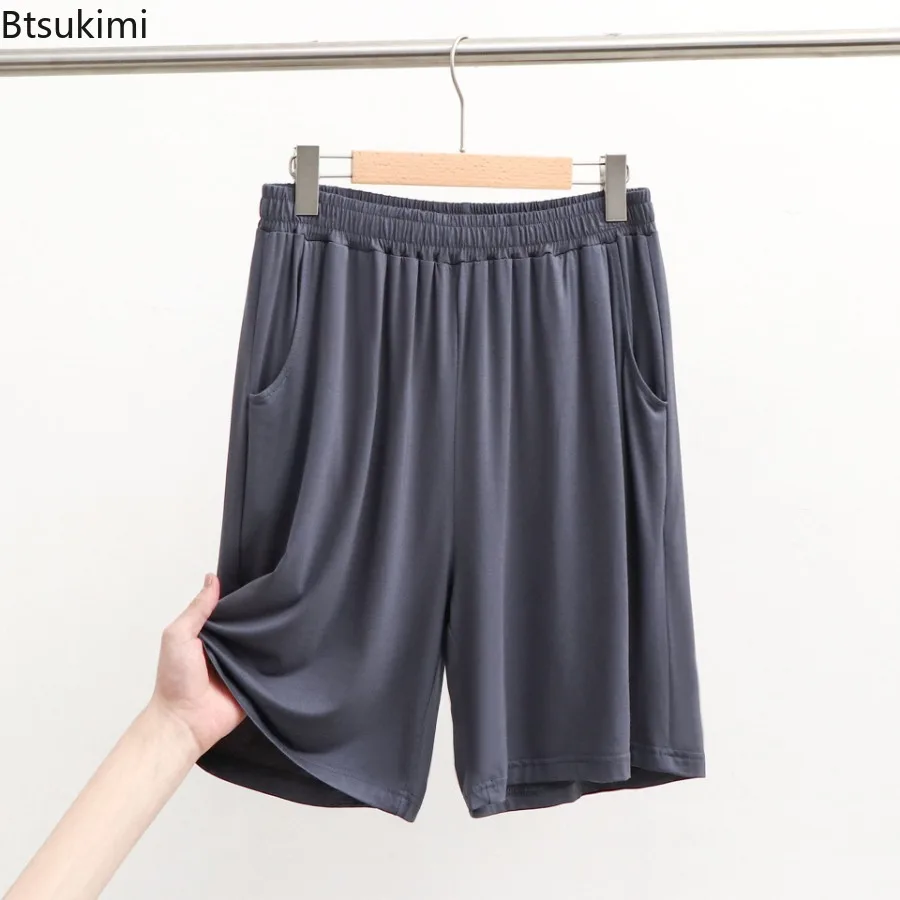 2024 Men's Summer Casual Shorts for HomeWear Shorts Sleep Bottoms Male Soft Modal Trousers Oversized Thin Stretch Loose Shorts