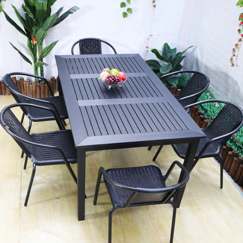 Outdoor table and chairs, courtyard full set with umbrella, open-air terrace, garden leisure, indoor and outdoor chairs