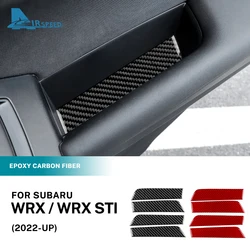 Real Soft Carbon Fiber Sticker For Subaru WRX/WRX STI 2022 2023 Door Armrest Inner Groove Decoration Trim Interior Accessories
