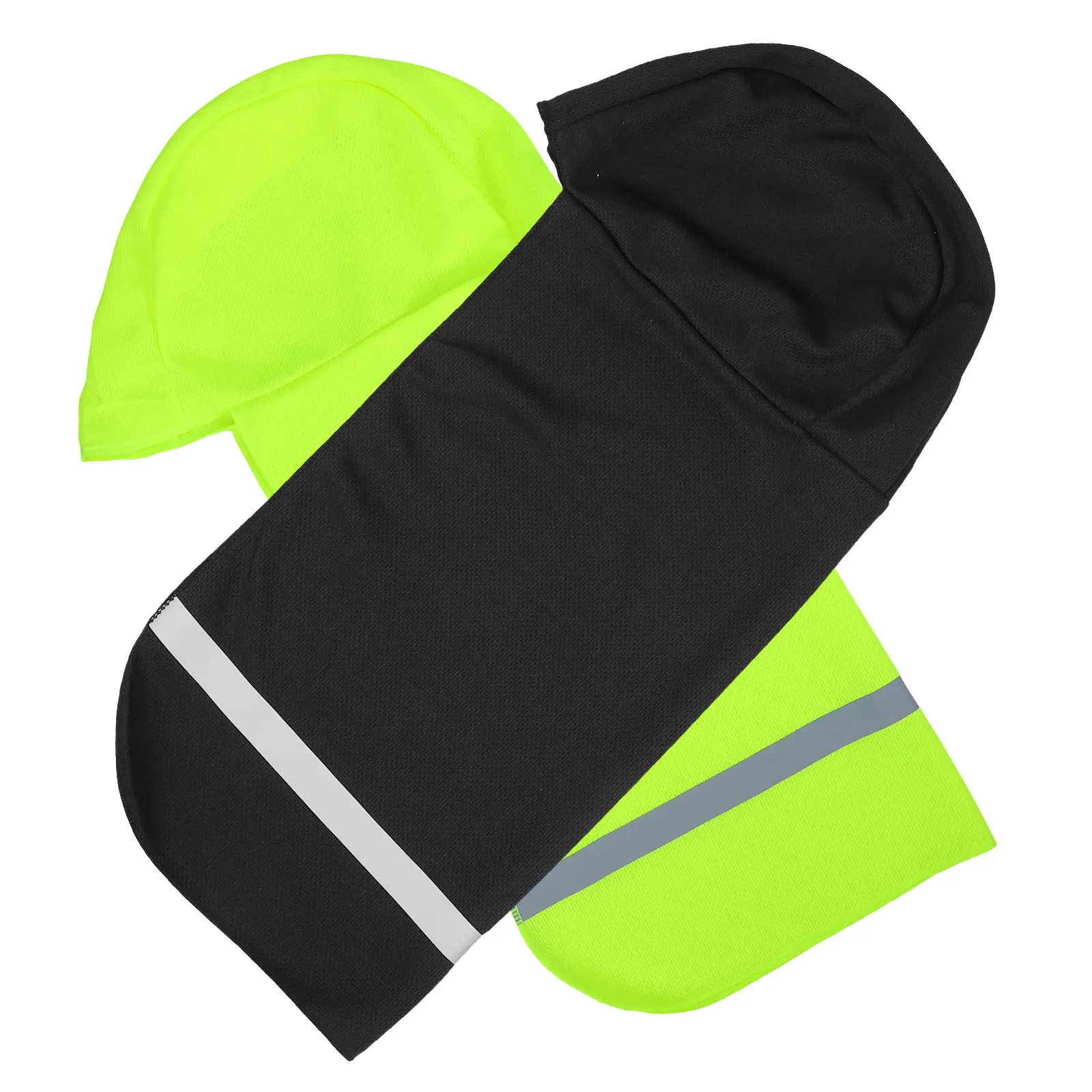 

2Pcs Cycling Shade Neck Cover Reflective Stripe Breathable Cooling High Visibility Safety Cap Outdoor Sports Running