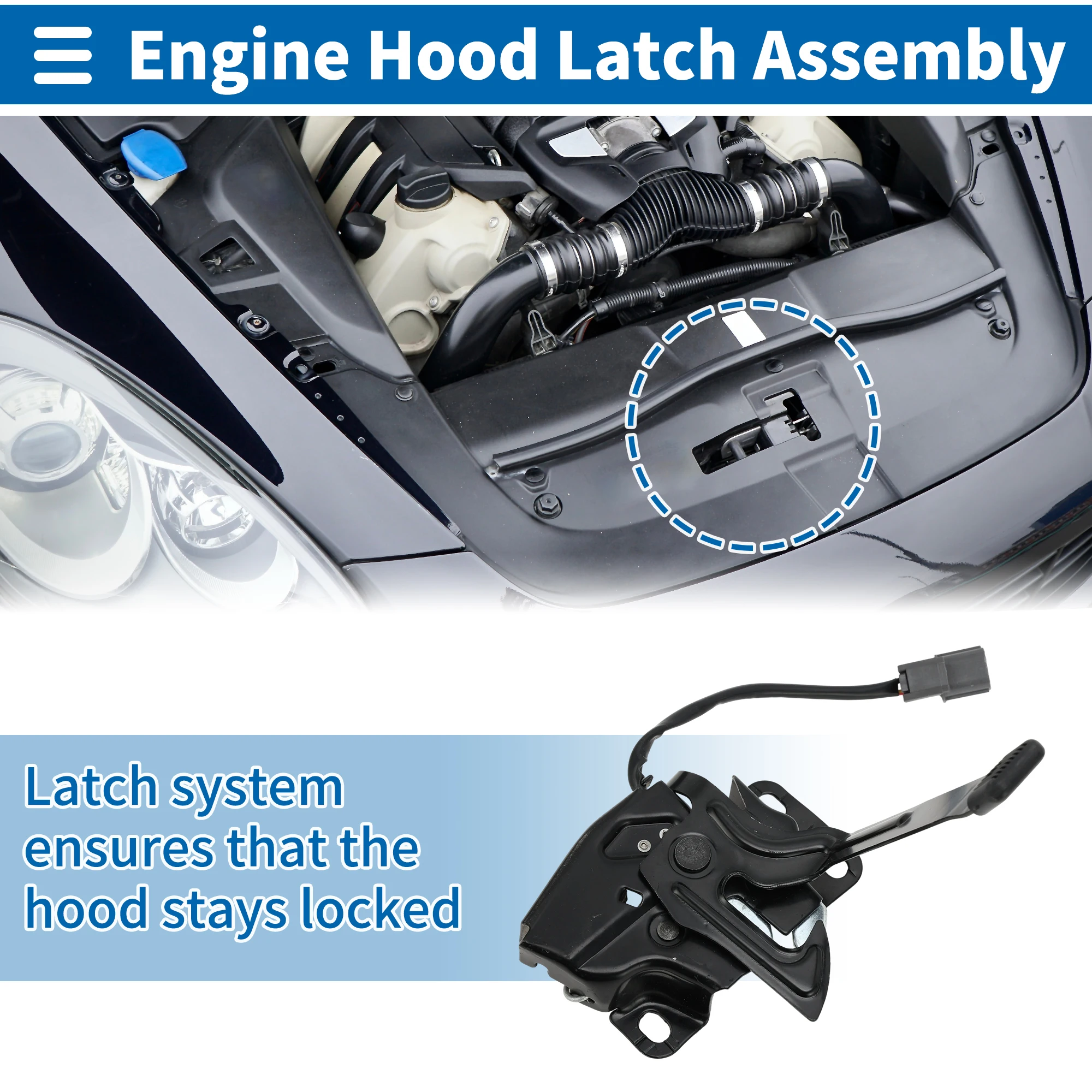 Hood Latch Assembly for Acura RSX 2002-2006 Engine Hood Latch Lock Release No.74120S6M506 1 Pc
