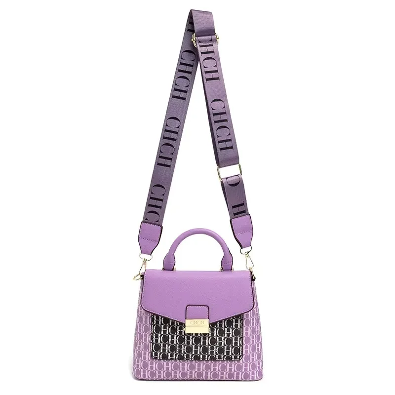 

CH Ladies Fashion Shopping Leather Handbag Large Capacity Exquisite Floral Printed Ladies Shoulder Bag Classic Printed