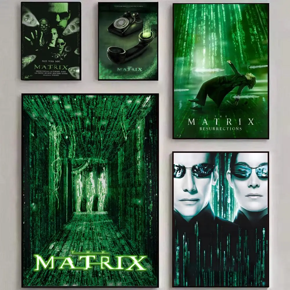 The Matrix Poster, Film-Poster zum Aufkleben, Wandkunstdruck, geeignet für Wohnzimmer, Schlafzimmer, Bar, Salon, Heimdekoration, Geschenk