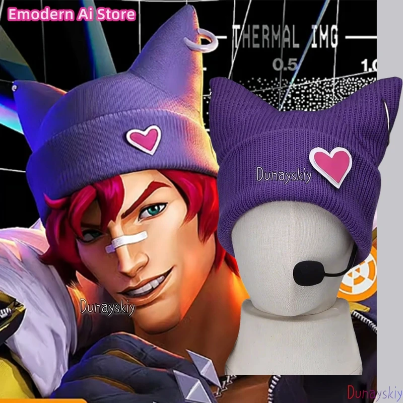 Spiel LOL Sett Heartsteel Cosplay Hut Frau Persönlichkeit Hip Hop Mode Lila Gestrickte Hut Halloween Partei Rolle Spielen Requisiten