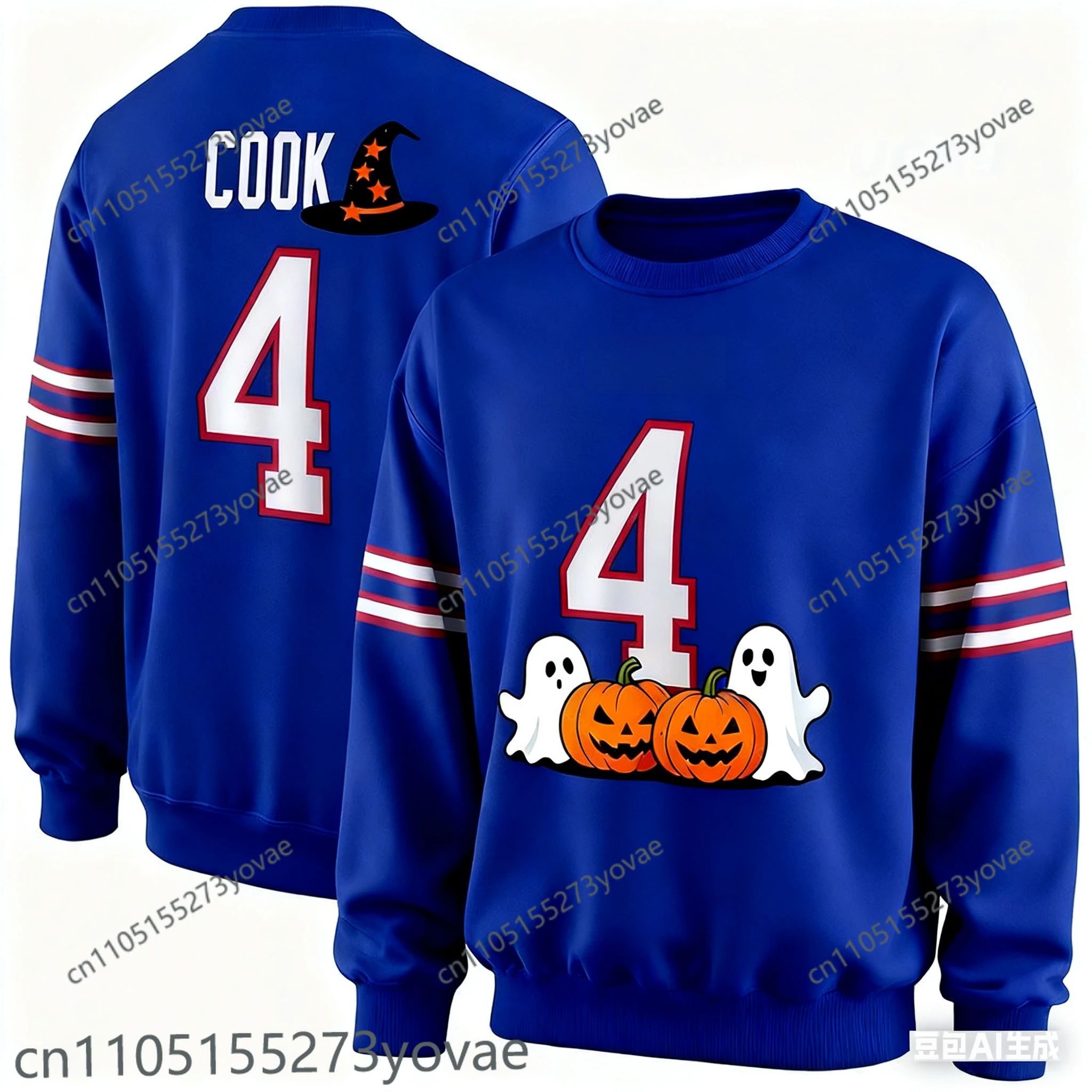 3D هالوين عيد الميلاد الكبار البلوز الجاموس كرة القدم الأمريكية جيرسي الرجبي جيرسي الرياضية التدريب جيرسي فواتير 73 رقم #6