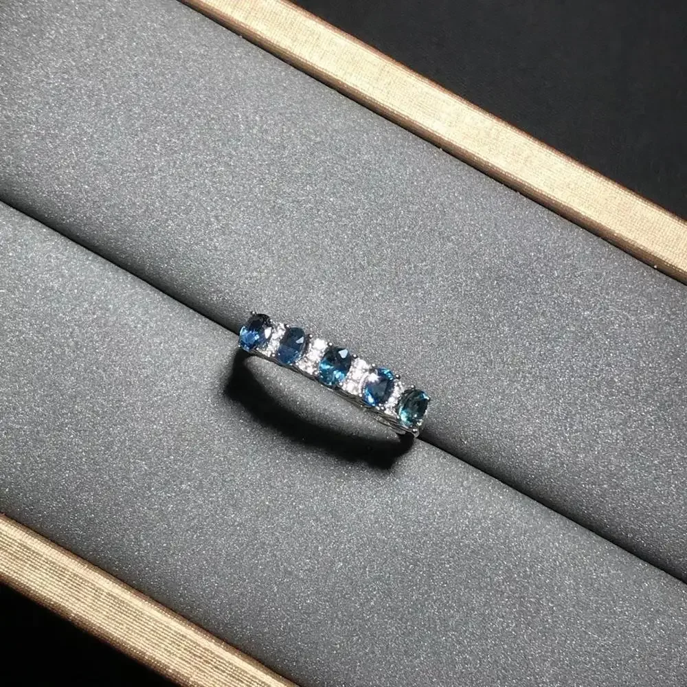 Natural sapphire 3mm*4mm ring 925 silver lady gift simple simple birthday present Wedding gift