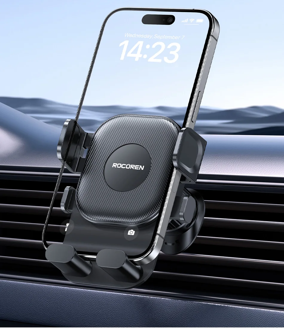 Rocoren Autotelefonhalter Auto Schwerkrafthalterung Ständer Selbstsichernde Autotelefonhalterung für iPhone 16 360 ° Rotierender Handyhalter für Lüftungsschlitze – Detail 2