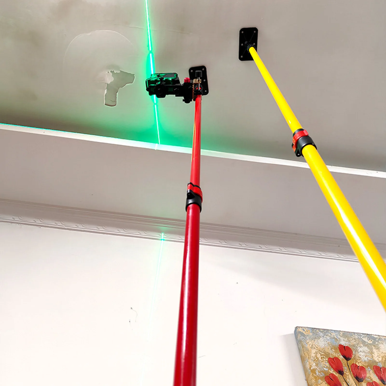 Laser Level Telescopic Rod Ceiling Support Artifact Level Lifting Rod Bracketstand Automatic Leveling Wall Tool for Home Office