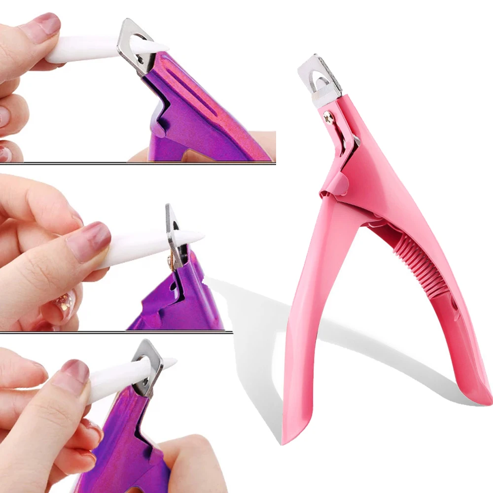 11-Colors Professional Nail Capsule Cutter U-Shaped False Acrylic Tips Scissors Stainless Steel Nail Clipper Ongle Manicure Tool