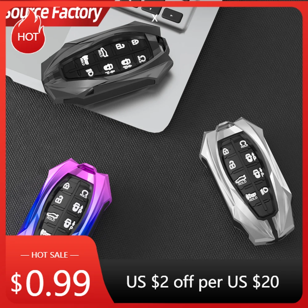 

Автомобильные наклейки из цинкового сплава, 8 кнопок, чехол для автомобильного ключа для Hyundai Genesis G80 GV70 GV80 2019 2020 2021 2022, держатель для дистанционного ключа