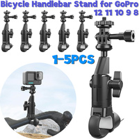 1-5PCS Motorcycle Bicycle Holder for Go Pro 360 Rotating Bicycle Handlebar Stand for Insta 360 X2 X3 X4 Go Pro 12 11 10 for DJI