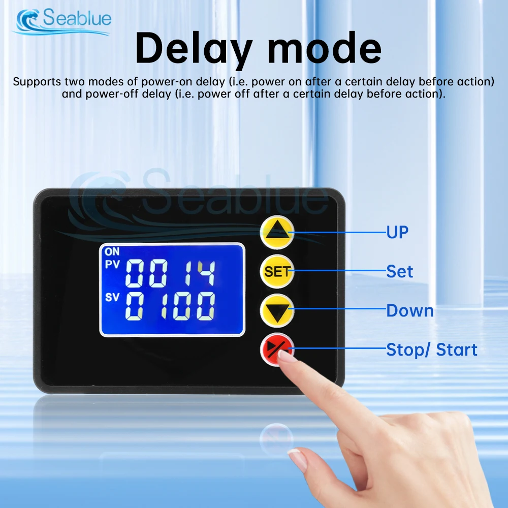 W3050 AC 110V-220V 1.37 inch LCD Digital Time Delay Relay Cycle Timer Control Switch Adjustable Timing Relay Time Delay Switch 