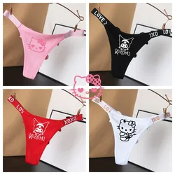 Hello Kitty Underwear New Sexy Thong Low Waist Pure Waist Cotton Thread Waistband Triangle Shorts Women Accessories Wholesele