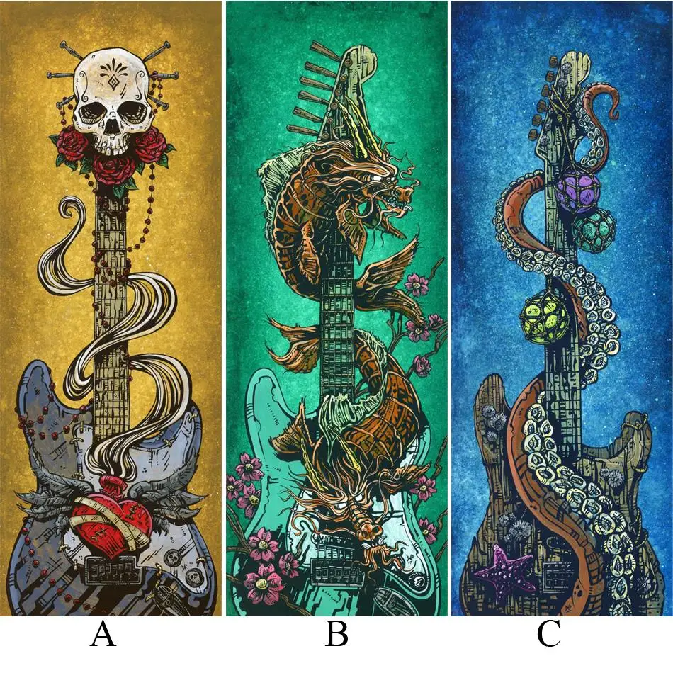 Cartoon 5D DIY Diamond Painting Flower Guitar Cross Stitch Skull Rhinestones Mosaic Full Square Diamond Embroidery Needlework