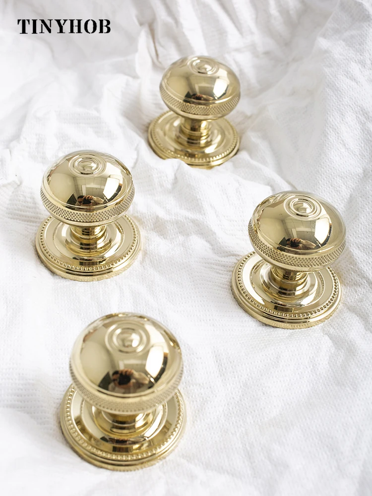 Tinyhob Silver Handle with Base/Gold Solid Brass Knob for Drawer Pulls Kitchen Cabinet Handles European Style Furniture Hardware