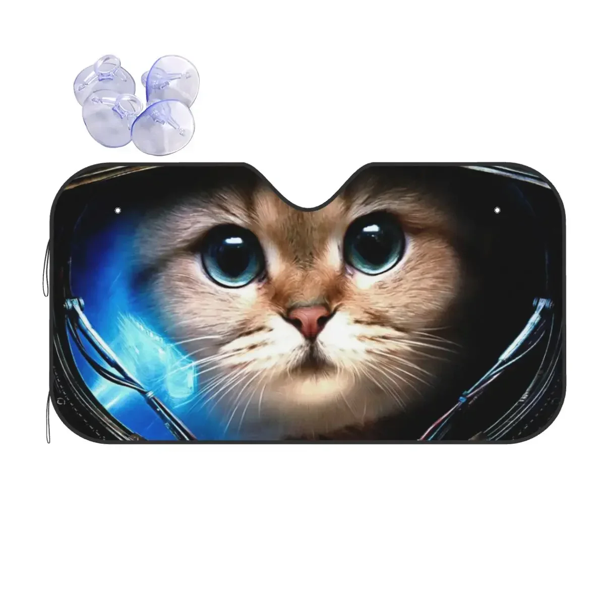 

Space Cat Foldable Sunsha Windscreen 76x140cm Galaxy Aluminium Foil Sun Visor Car-covers