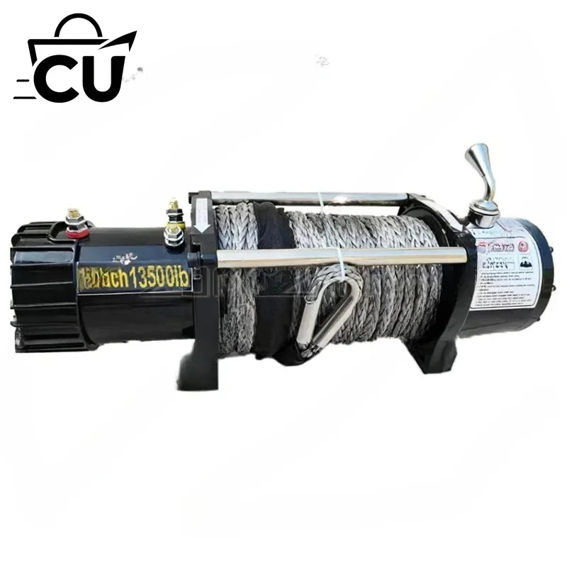 13500 lb 12V/24V Electric Winch for Car Trailer Ropes, Towing Belts, with Remote Control