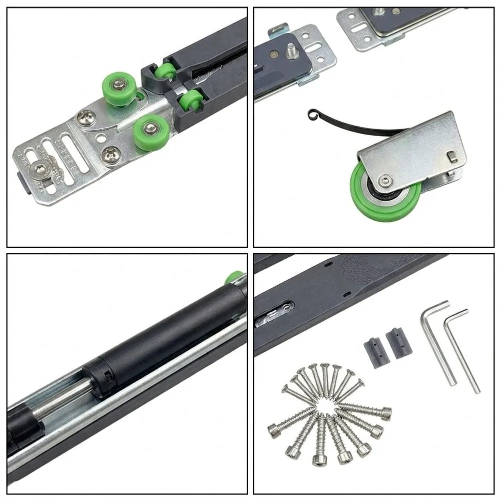 Steel Sliding Pocket Door Damper Buffer for Wardrobe Cabinet Cupboard Recessed Door Pulley Smooth Closing Action