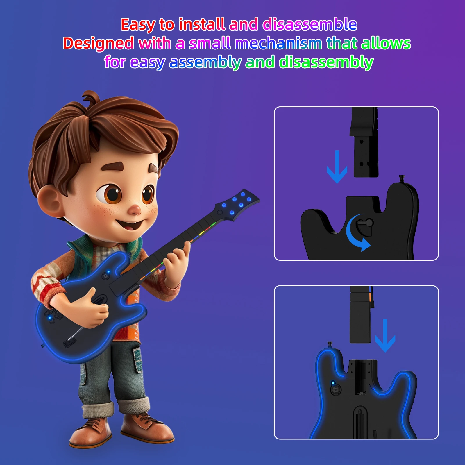 وحدة تحكم جيتار مريحة لاسلكية 2026 - منصات متعددة لجهاز PS4/PS3/PC، إعداد متين وسهل #2