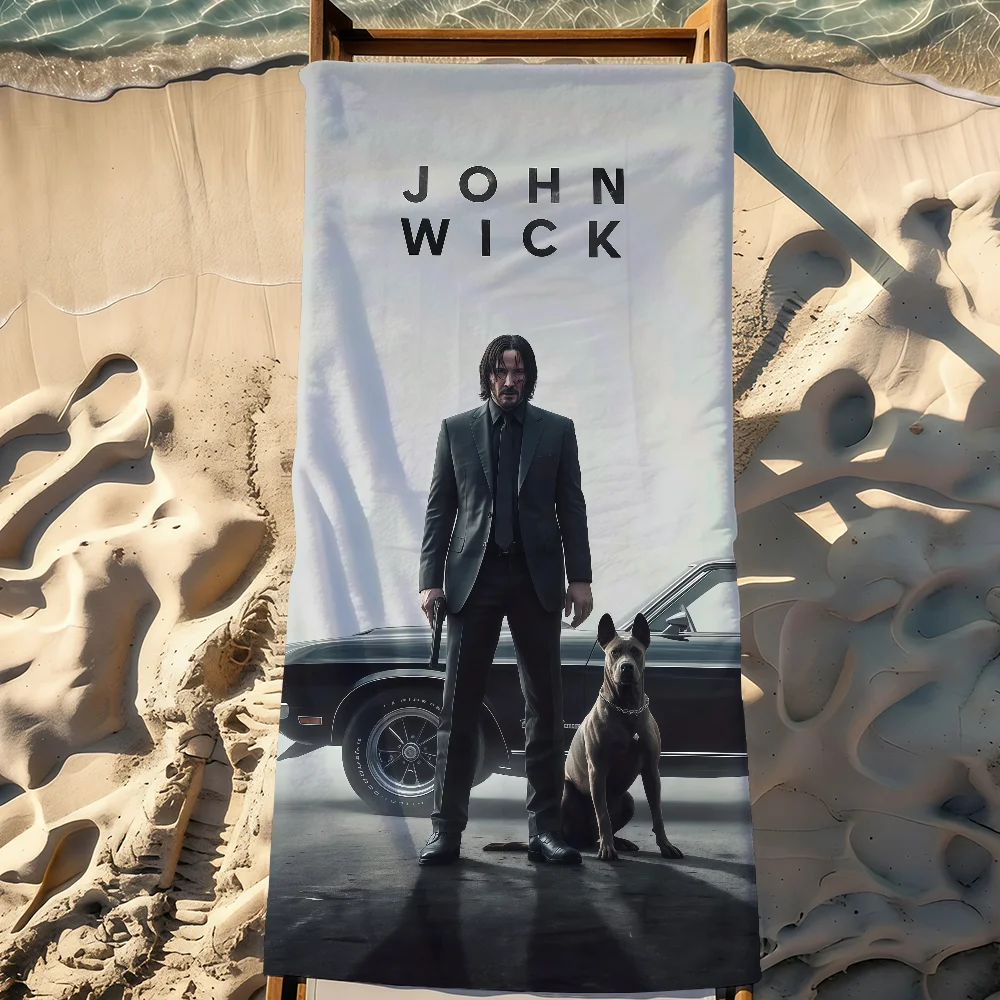 Film J-John Wick-S 4 Towel Sports Quick Dry Travel Camping Gear Sandproof Soft Light Large Beach Towel