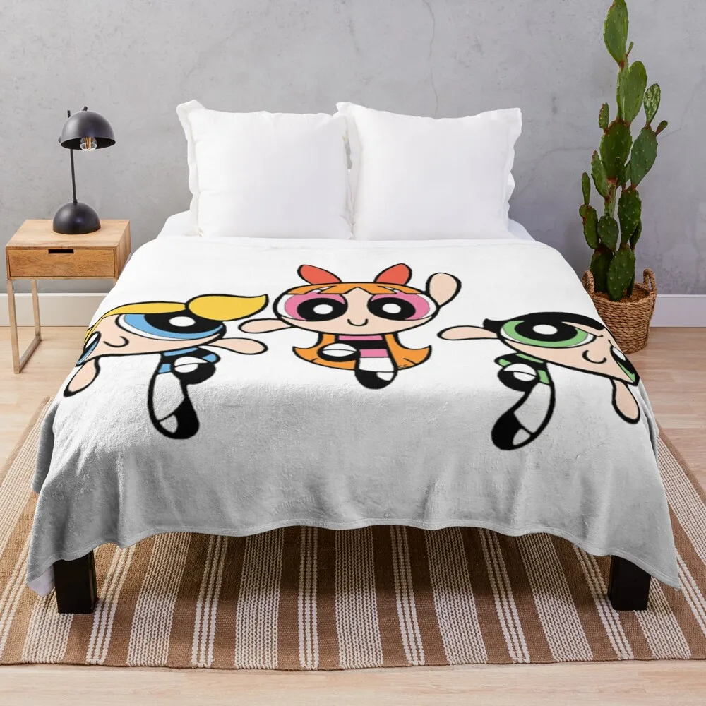 Powerpuff girls Throw Blanket For Decorative Sofa halloween Blankets