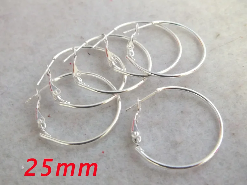 

200PCS 25MM Silver Plated Earring Loop with Round Hoop Earrings \