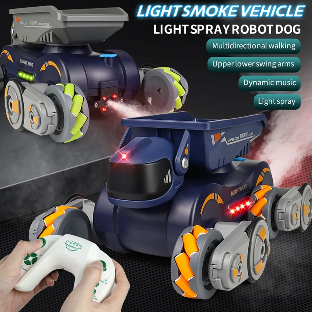 Baby-Remote Control Spray Car 2.4GHz 360° Rotating Gesture Sensor Electric Robot Dog+Lights Music Gifts for Boys Girls