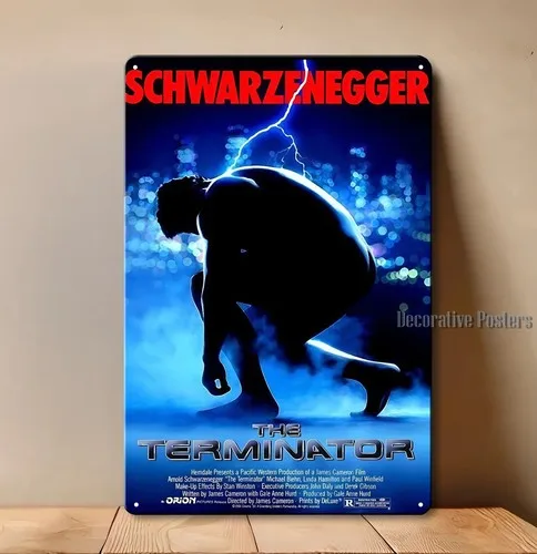 Póster Metálico de la Película Terminator - Letrero Coleccionable Tamaño: ()
