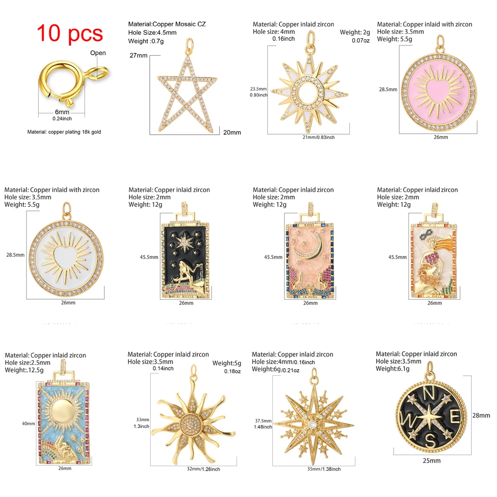 Leuke Liefde Boog Charms voor Sieraden Maken Gouden Tarot Card Charm Rvs Lange Ketting Dijes Diy Ketting Oorbel Armband