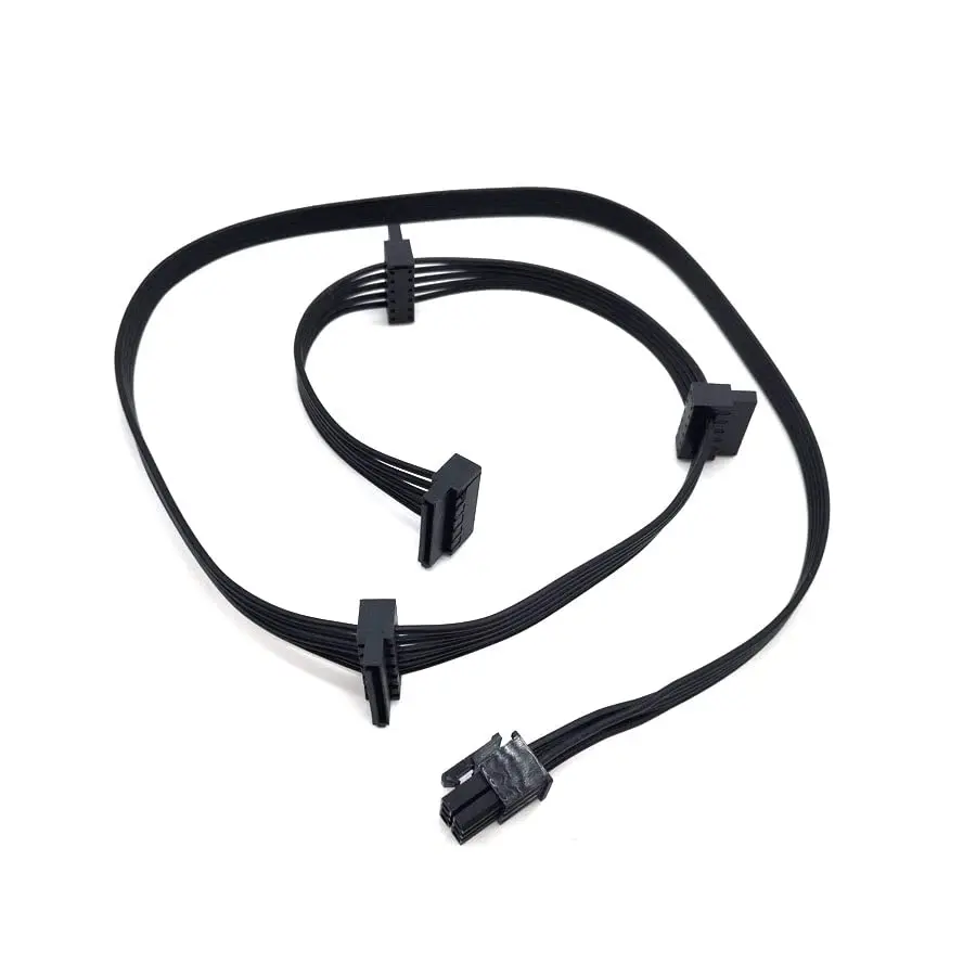 1x PCI-E 6Pin 1 to 4 SATA 15Pin Power Supply Cable for RM1000x RM850x RM750X PSU