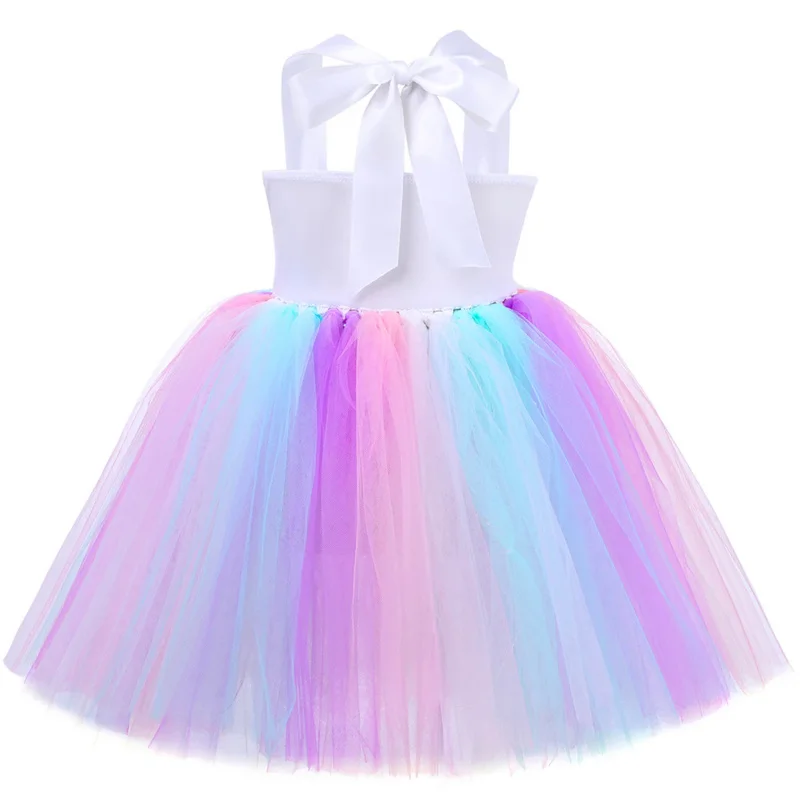 Girls Unicorn Dress LED Light Up Birthday Party Tutu Princess Dress Outfit Halloween Christmas Unicorn Costume for Kids Clothes